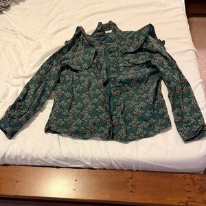 Shop the mint ruffle button down